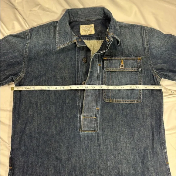Polo Ralph Lauren Authentic Dungarees Shift Dress size small 💯%cotton w/pockets! - Picture 6 of 7
